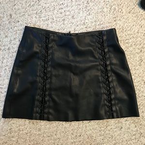 Zara black leather skirt sz M